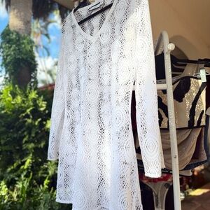 Croft & Barrow White Crochet Swim Cover-Up